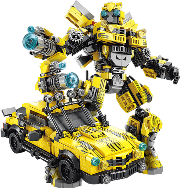 [알꿀밤-호환블럭-캐릭터] E범블비 2in1로봇 자동차, 1개