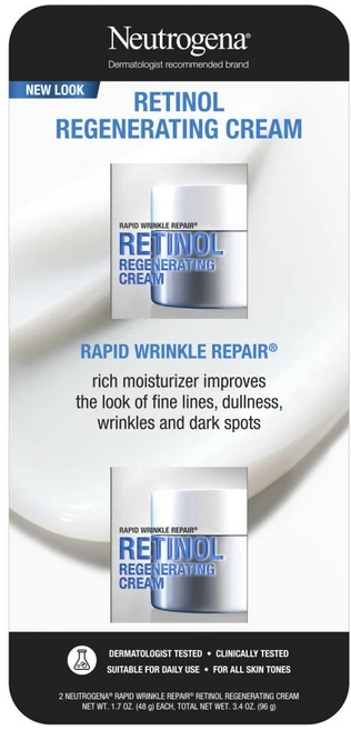 Neutrogena Rapid Wrinkle Repair Regenerating Cream 라피드 윙클 리페어 리제너레이팅 크림 48g 2팩, 1개 - 쿠팡