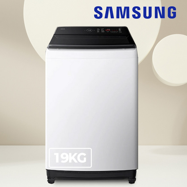 삼성 AI 그랑데 통돌이 일반 세탁기 19KG 통버블 화이트 원룸 설치포함 전국배송 무료설치, 삼성 그랑데 통돌이 세탁기 19KG