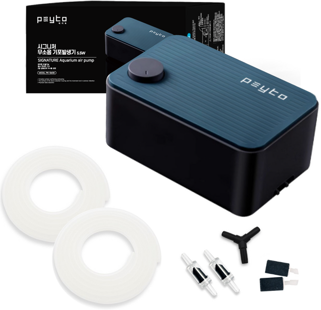 페이토 시그니처 무진동 무소음 기포발생기 2구 + 에어호스 풀패키지 세트, 1개