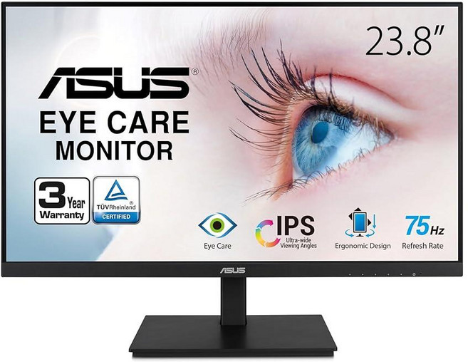 에이수스 ASUS 24인치(60.5cm(23.8인치) 가시 가능) 1080P VA249HG 아이 케어 모니터 - IPS 풀 HD 99% sRGB 프레임리스 120Hz, 2 IPS 75Hz Height Adjustable