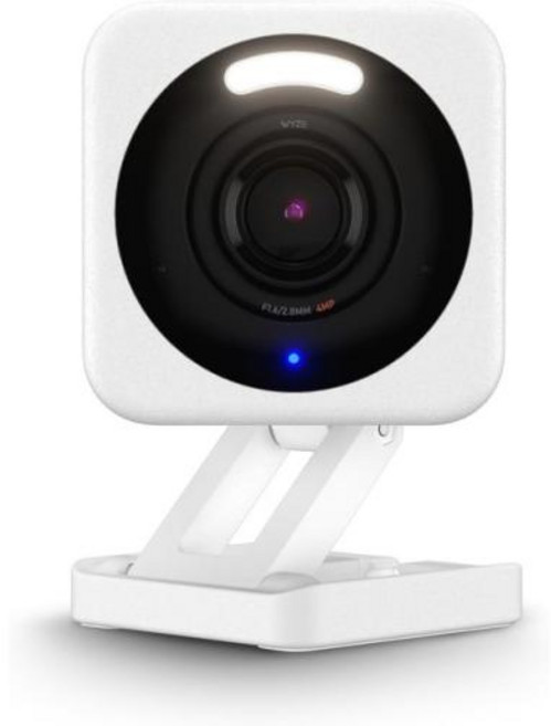 펫캠 Wyze Cam v4 2K 와이파이 스마트 홈 보안 카메라 실내 및 실외 애완 동물 아기 모니터 모션 활성화 스포트라이트 사이렌 양방향 오디오, White, camera, 1개