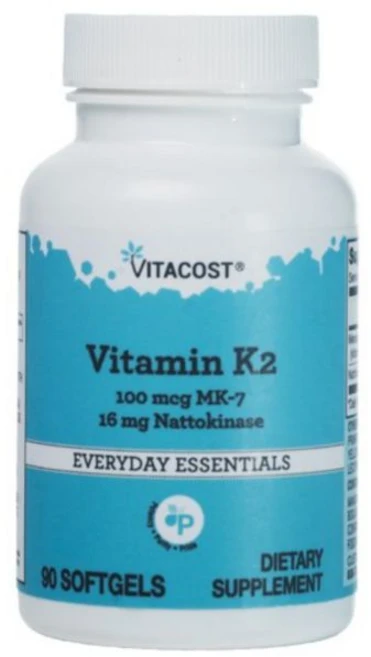 Vitacost Vitamin K2 MK7 with Nattokinase 100 mcg 90 Softgels, Vitacost Vitamin K2 MK7 with N, 1개 - 쿠팡