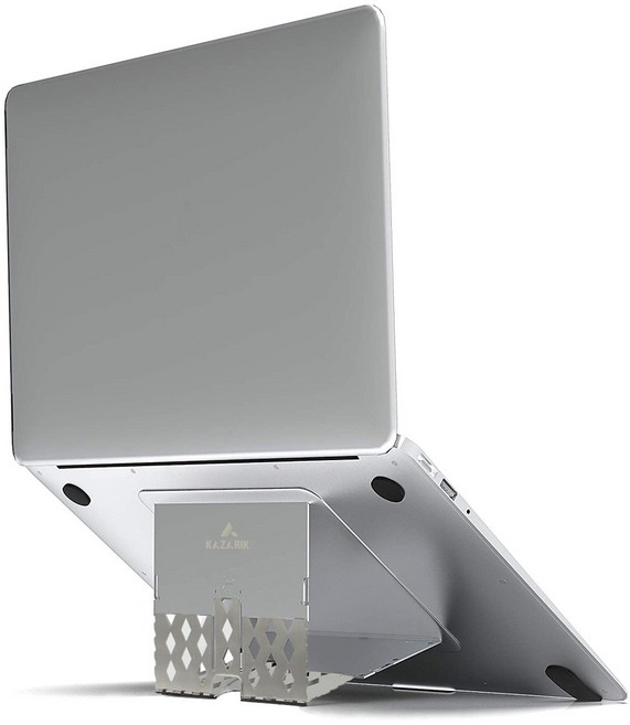 6단계 접이식 높이 조절 노트북 거치대 맥북 받침대 초슬림 휴대용 스탠드 미니 LAPTOP STAND, 실버, 1개