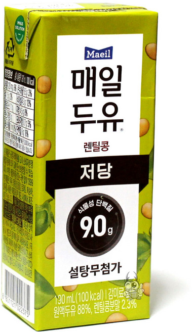 매일두유 렌틸콩 저당두유, 190ml, 4개