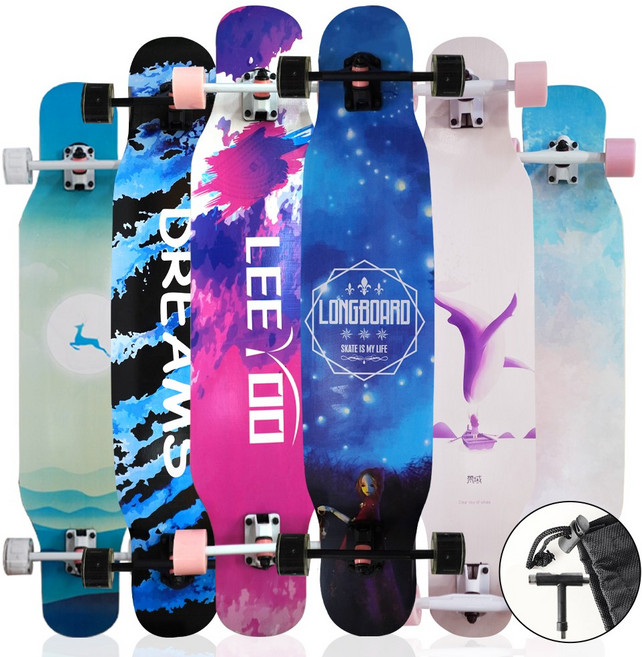 [ 가방 티툴 증정] 입문 초보 리얼 스케이트보드 롱스케이트보드, 02.대형(가방+티툴포함)