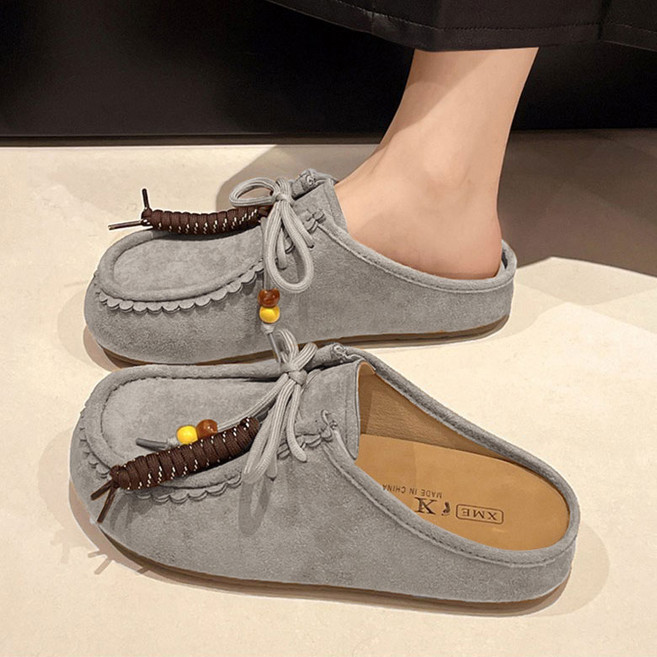 Modern Fashion 여성 캐주얼 로퍼 통굽 뮬 슬리퍼 F84