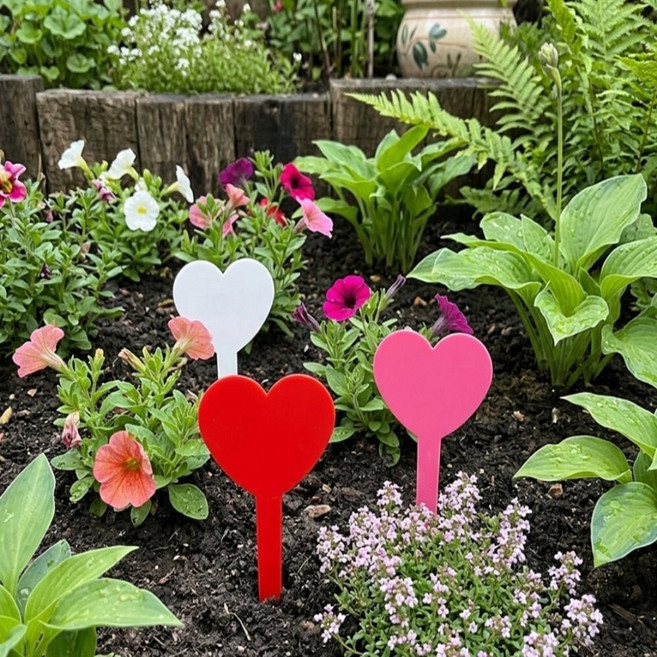 하트디자인 식물라벨 20p 화분이름표꽂이, 화이트