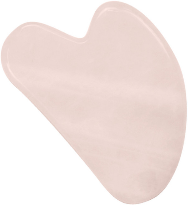 FINDAY 心形臉部刮痧板 - 玉石刮痧板 臉部按摩拉提工具, 粉晶, 1個