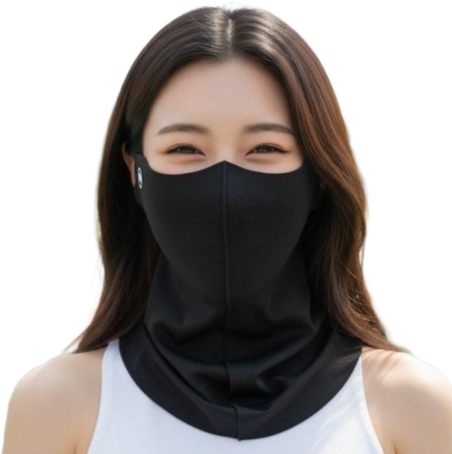 라비엘 골프마스크 가벼운자외선차단 UV차단마스크 쿨소재 얼굴토시, 블랙, 2개