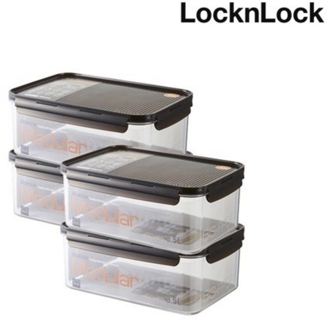 [4개] 비스프리 모듈러 직사각 3.5L LBF407 4P 세트, 선택:4개(LBF407)