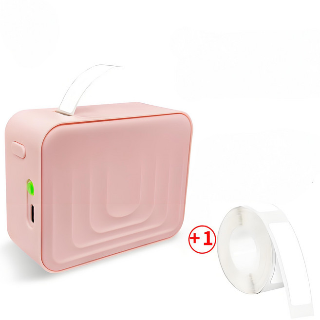 LA DERIVE 블루투스 이름 라벨 프린터 감열 라벨기 휴대용 미니 라벨 프린터 (한 개 라벨 포함), 1개, 핑크색