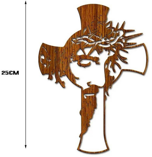 십자가 기독교 나무 벽 예술 공예 장식 걸이식 후크 구멍 디자인 조각 종교 [01] Picture section 1개