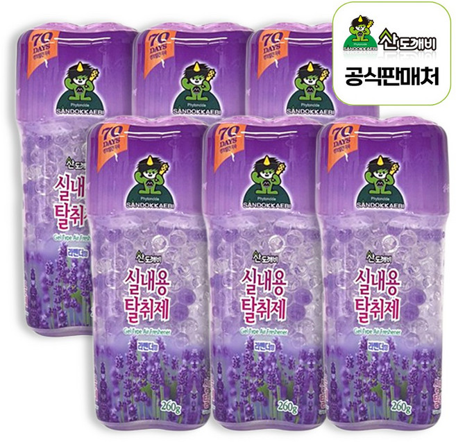 산도깨비 실내용탈취제, 260g, 6개