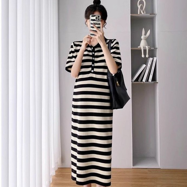 다이에나 여성 임산부 카라 원피스