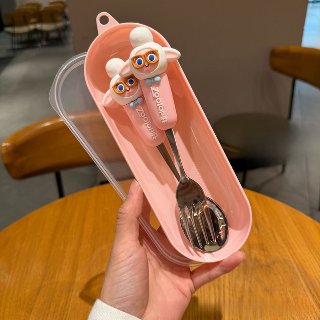 주토피아2 스테인리스 수저 포크 젓가락 세트 가정용 합금 젓가락 국자, 양 부시장(분말 타피오카 케이스), 1박스, [수저 세트]
