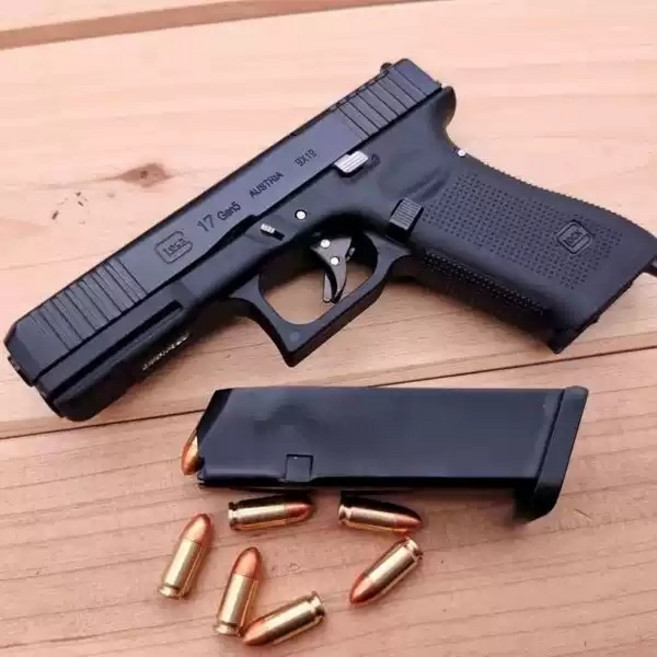 1:2.05 글록 17 금속 메탈 건 총 에어 고무탄 탄피 배출 권총 소프트, 1개