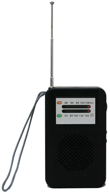 便攜式FM/AM雙頻收音機 伸縮天線 清晰接收 操作簡單 經典造型, 黑色, SY-T5202B