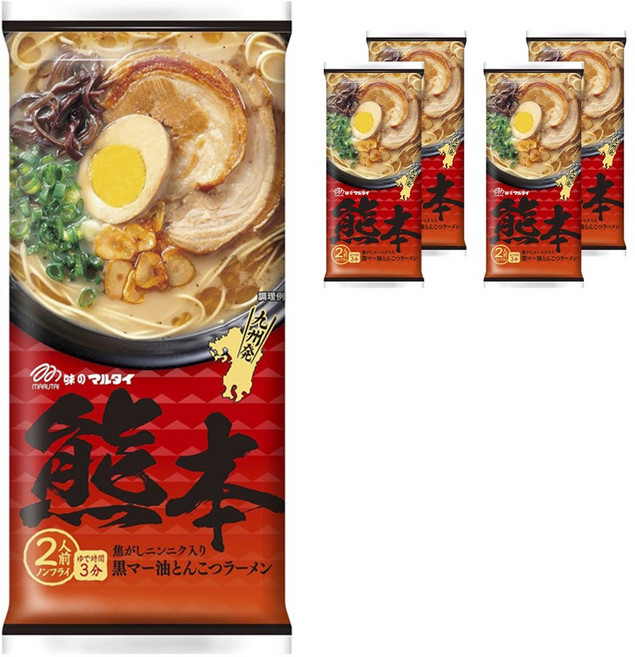 마루타이 구마모토 쿠로마유 돈코츠라멘 2개입 186g, 5개