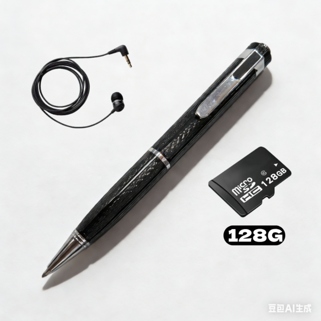 專業錄音筆 128G 數位語音記錄器, 黑色, 【專業錄音筆128G】