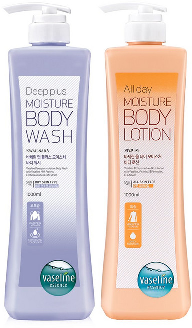 바세린 딥플러스 바디워시+바디로션 세트구성, 1세트