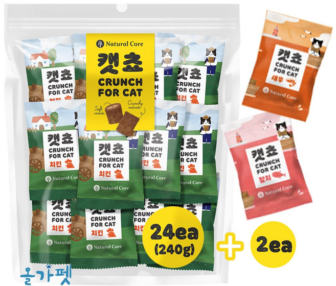 네츄럴코어 고양이간식 캣쵸 대용량 260g, 1개, 치킨