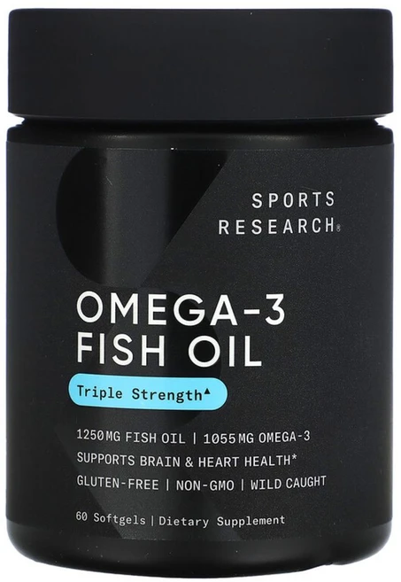 스포츠리서치 야생포획 알래스카산 명태 1040mg 오메가-3 피쉬 오일 트리플 스트렝스 소프트젤, 60정, 1개 - 쿠팡