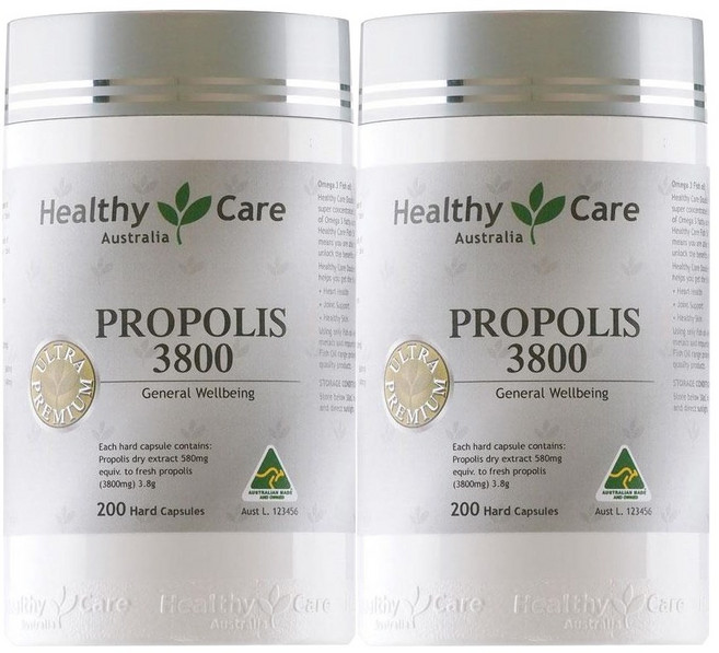 헬씨 케어 울트라 프리미엄 프로폴리스 3800mg 200 캡슐 X 2개, 1세트, 200정