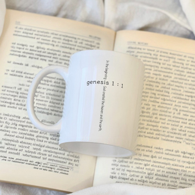 감동상자 창세기 머그컵 330ml (성경말씀 기독교선물 교회컵), 1개, 화이트