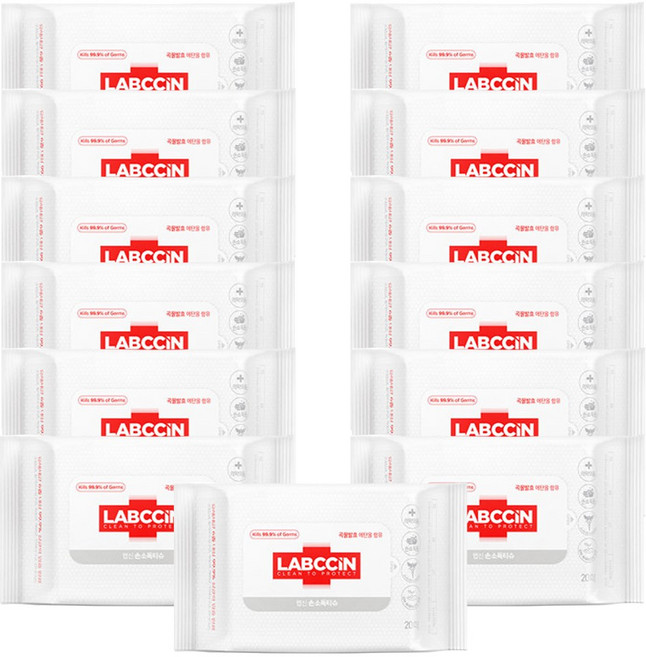 랩신 V3 손소독티슈 20매, 20매입, 13개