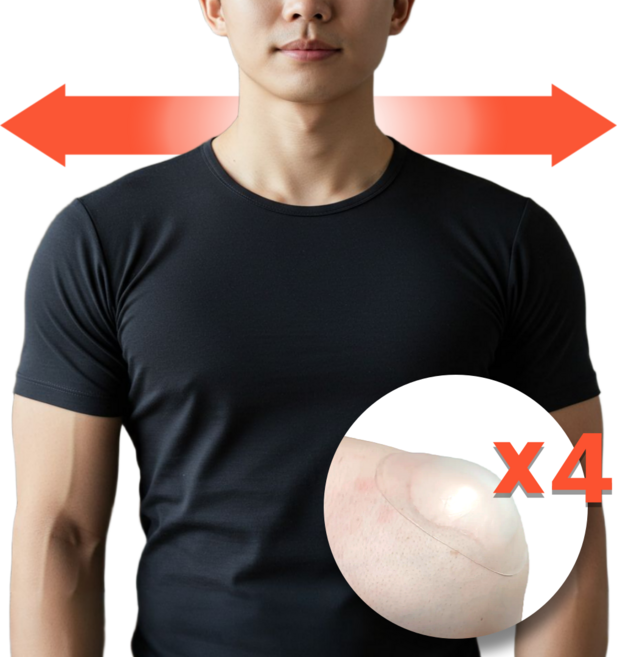 써머스픽 어깨뽕 대형 남자어깨뽕 어깨패드 투명 4P