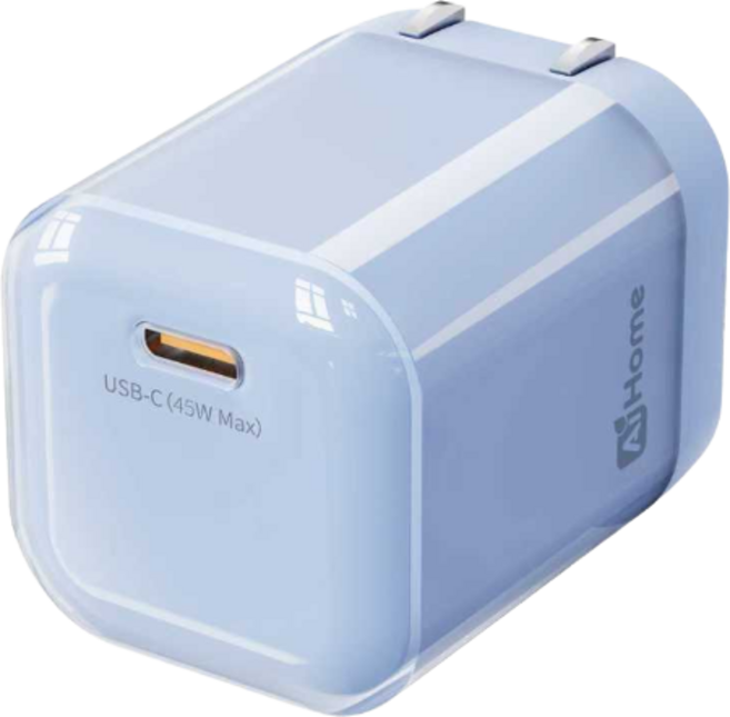 AiHome GaN 氮化鎵 迷你智慧電源供應器 45W TYPE-C, 藍色, 1個