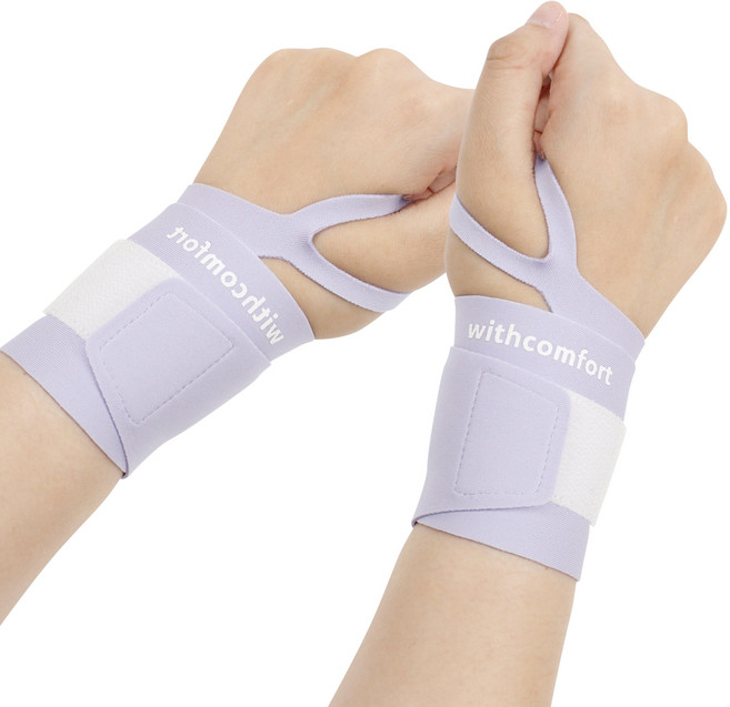 위드컴포트 스킨핏 손목보호대 2개 양손, 1세트, 퍼플