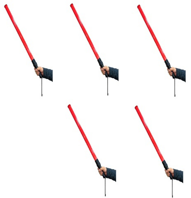 LED 장봉형 전자 경광봉 신호봉 유도봉 주차봉 안전봉, 5개, 레드