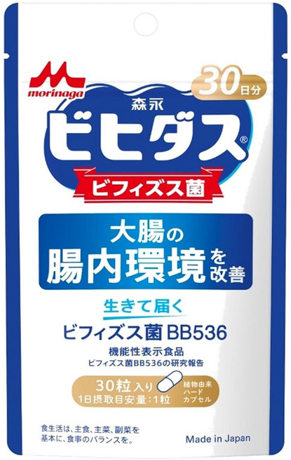 MORINAGA 益生菌營養品 比菲德氏菌 乳酸菌, 30顆, 1包