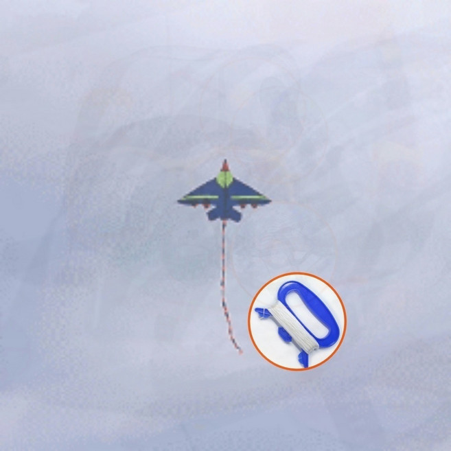 연 에어크래프트 비행기 연날리기 야외 놀이 어린이 완구, 1개, 에어크래프 연 블루