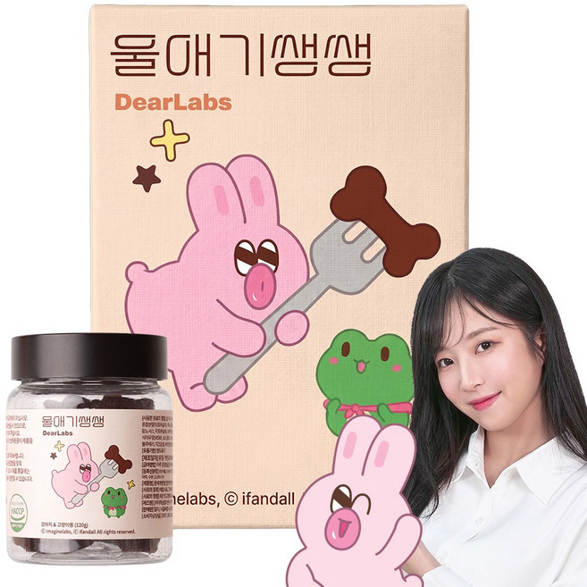 디어랩스 강아지 울애기쌩쌩 노견 눈 피부 관절 면역 장 종합영양제, 60정, 1개