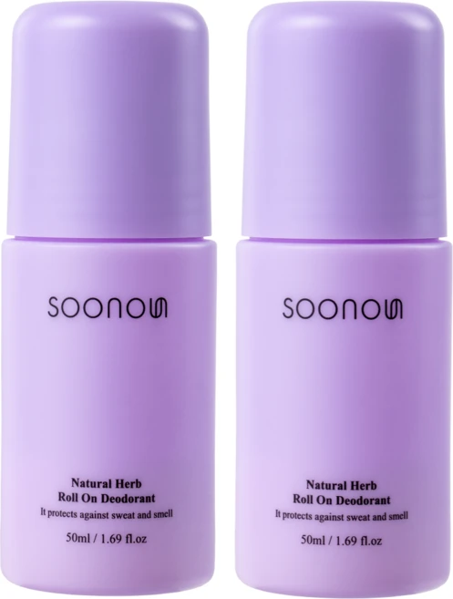 수노은 내츄럴 허브 롤 온 데오드란트 스틱 무향, 2개, 50ml - 쿠팡