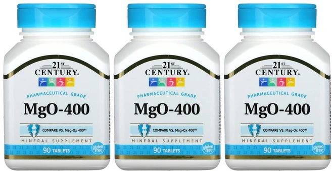 21st Century 21세기 센트리 MgO 400 90정 3병 칼슘 산화 마그네슘 함유 - 쿠팡