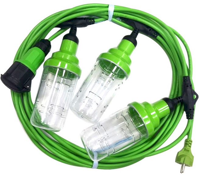 방우 캡형 전등선 10M3소켓 오징어등 루프탑조명 작업등