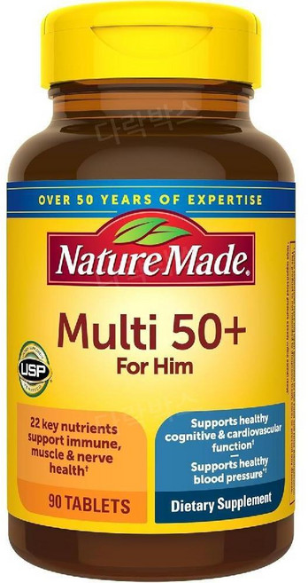 네이처메이드 남성 종합 멀티 비타민 50+ 90정, Nature Made 남성용 멀티비타민 50+ 90정, 1개
