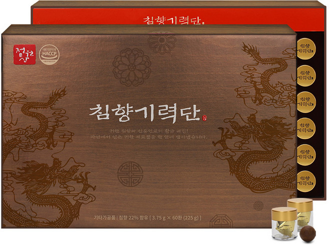 정원삼 침향기력단 60환 1박스 쇼핑백 증정, 225g, 1개