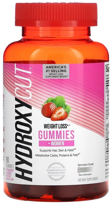 하이드록시컷 체중 감량 구미젤리 + 여성 딸기 맛 구미젤리 90개, 1개, 상세참조 - 쿠팡