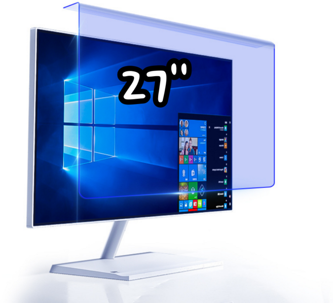 필름스테이션 걸이형 블루라이트차단 필름 화면보호기 23.6~27인치, 1개, 투명_27인치