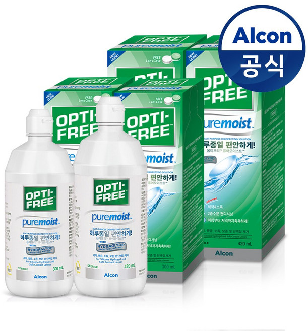 옵티프리 퓨어모이스트 420mlx2개+300mlx2개, 1개, 단품