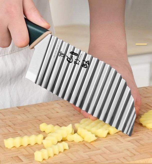 물결무늬 칼 묵칼 웨지 감자튀김 웨이브 오이 피클, 밀크 화이트 웨이브 칼+호박 절단기