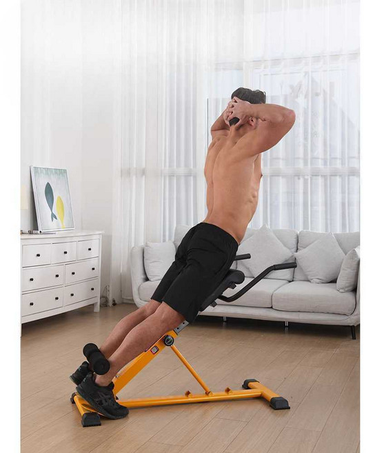 백인스텐션 머신 헬스 복근 실내 강화 코어 웨이트, 1개, 노란색