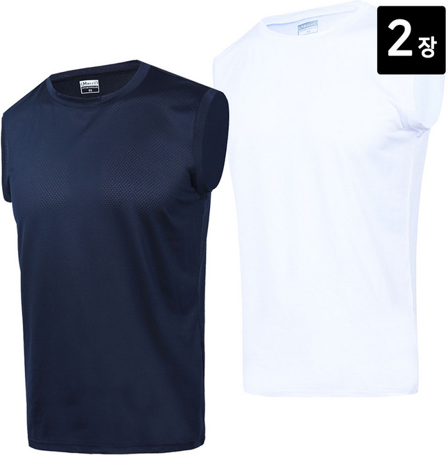 노블진 2장 남자민소매 나시티 여름 쿨 남성 메쉬나시