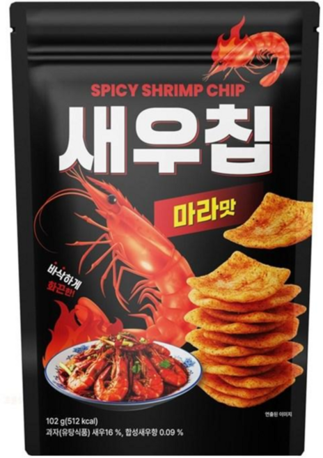 새우칩 마라맛, 1개, 102g