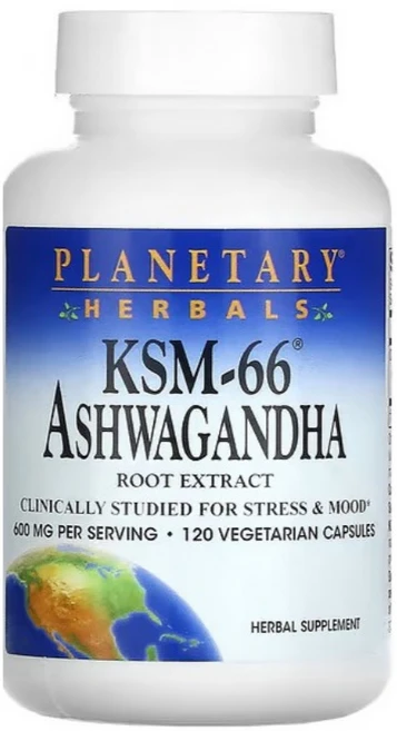 KSM-66 아슈와간다 뿌리 추출물 플래니터리 허벌 600mg, 1개, 120정 - 쿠팡